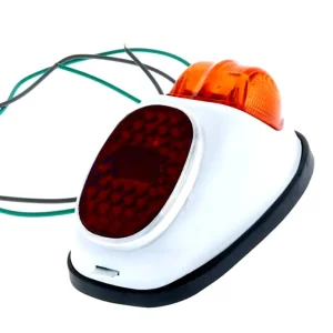 Kostenloser Rückversand Rücklicht Rückstrahler Hella Remake Blech weiß Retro Mofa Moped Motorrad Oldtimer