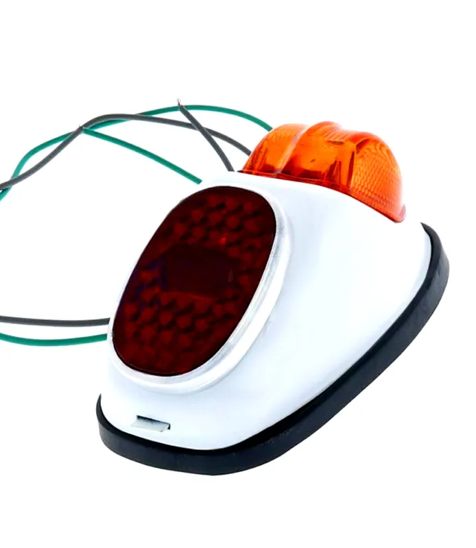 Kostenloser Rückversand Rücklicht Rückstrahler Hella Remake Blech weiß Retro Mofa Moped Motorrad Oldtimer