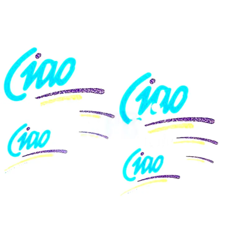 Ausverkauf Ciao Mofa Moped Aufklebersatz Sticker Kit türkis gelb