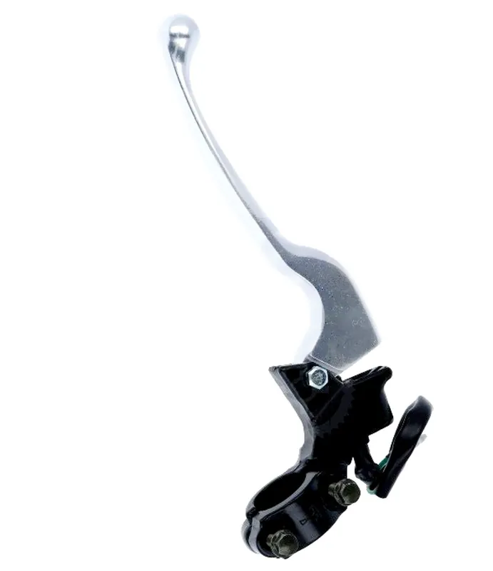 Brems- Kupplungshebel links silber 15 cm Hebel mit Bremslichtschalter Armatur Griff Neu