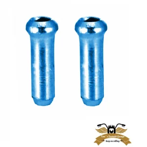 Preisknaller 2 x Bowdenzug Endkappe blau 12 mm Ø 2 mm Mofa Moped Schaltzug Bremszug