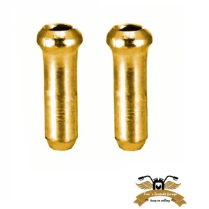 2 x Bowdenzug Endkappe gold 12 mm Ø 2 mm Mofa Moped Schaltzug Bremszug Finale Aktion