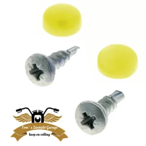 Befestigungssatz Kennzeichen mit Abdeckung gelb Ciao Bravo SI Schraubensatz Zertifiziert