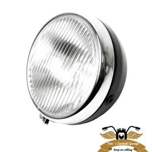 Geprüft Scheinwerfer Frontscheinwerfer Guia 170 mm Chrom schwarz Mofa Moped