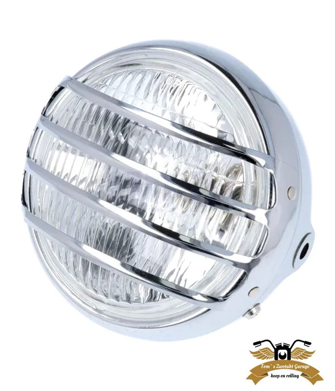 Scheinwerfer Frontscheinwerfer verchromt mit Gitter Ø 145 mm Expressversand