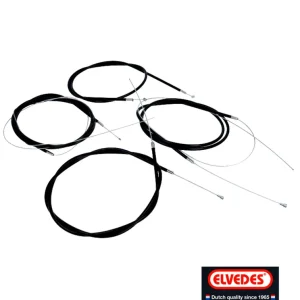 Gratis Versand Piaggio Ciao Premium Zugastz Zugset Bowdenzug Set schwarz -Elvedes -