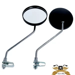 Rückspiegel universal chrom schwarz Mofa Moped Spiegel Ø 100mm Satz 22mm Rohr Garantierte Lieferung