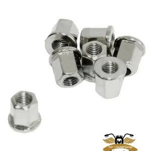 Expressversand Mutter M6 - 14mm verchromt erhöht Bundmutter Zylinderkopf Stehbolzen