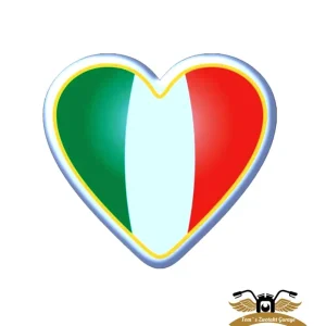 Sticker 3D selbstklebend Italia Tricolore Herzform 40x40mm Wappen Top-Preis