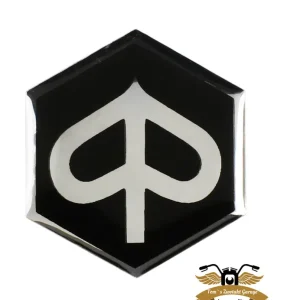 Preisreduziert Piaggio Embleme schwarz/silber 3D Sticker selbstklebend 32x36mm