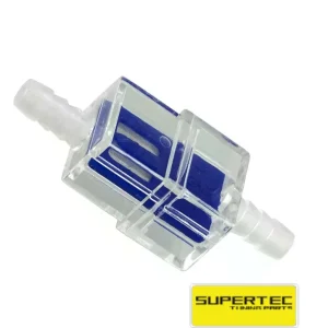 Benzinfilter Kunststoff blau transparent 7mm Anschluß -Supertec- Zertifiziert