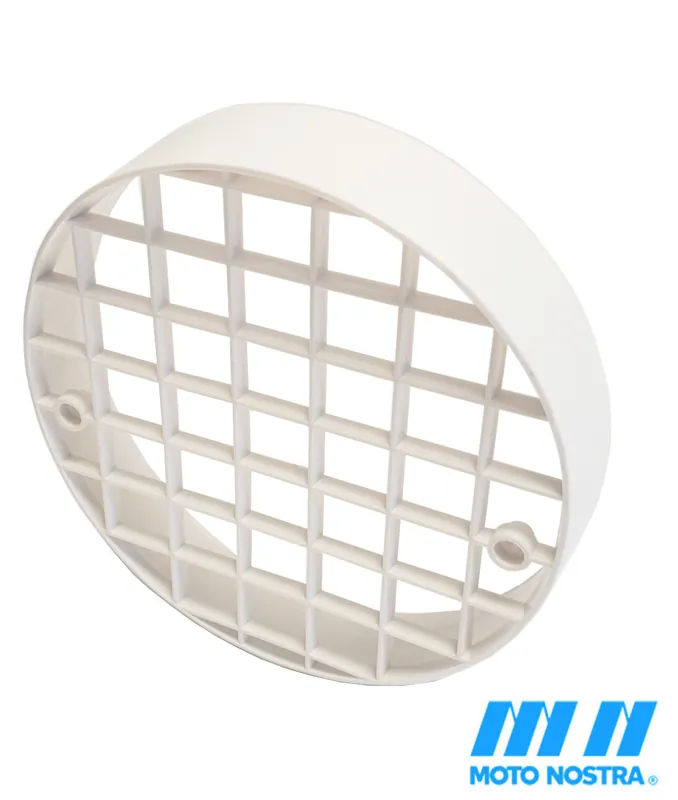 Jetzt Kaufen Scheinwerfergitter vorne Vespa SIØ 140mm weiß Lampengitter