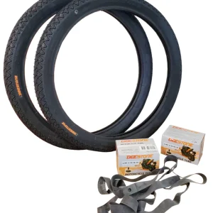 Zertifiziert Reifen Set 2x Deestone D9202,00 x17 Zoll 27L TT / Schlauch / Felgenband