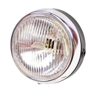 Highlight Scheinwerfer Moped schwarz / chrom Retro Old Scool Blechgehäuse -Guia-