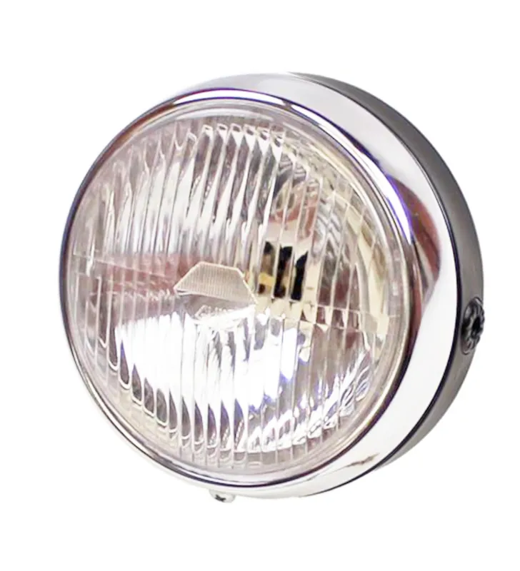 Highlight Scheinwerfer Moped schwarz / chrom Retro Old Scool Blechgehäuse -Guia-