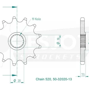 Neu Esjot Motorritzel für Honda CR 125 bis 2003 13 Zähne