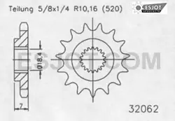 Günstig Motorritzel ( D ) Suzuki RM 125, RMZ 250 07-12 12 Zähne