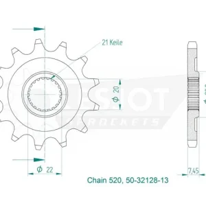Motorritzel ( D ) Honda CR 125 04-07 CRF 250 04-17 13Zähne Angebot