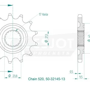 Jetzt Kaufen Motorritzel Honda CR 250/500, CRF 450, 250 22- 13Zähne