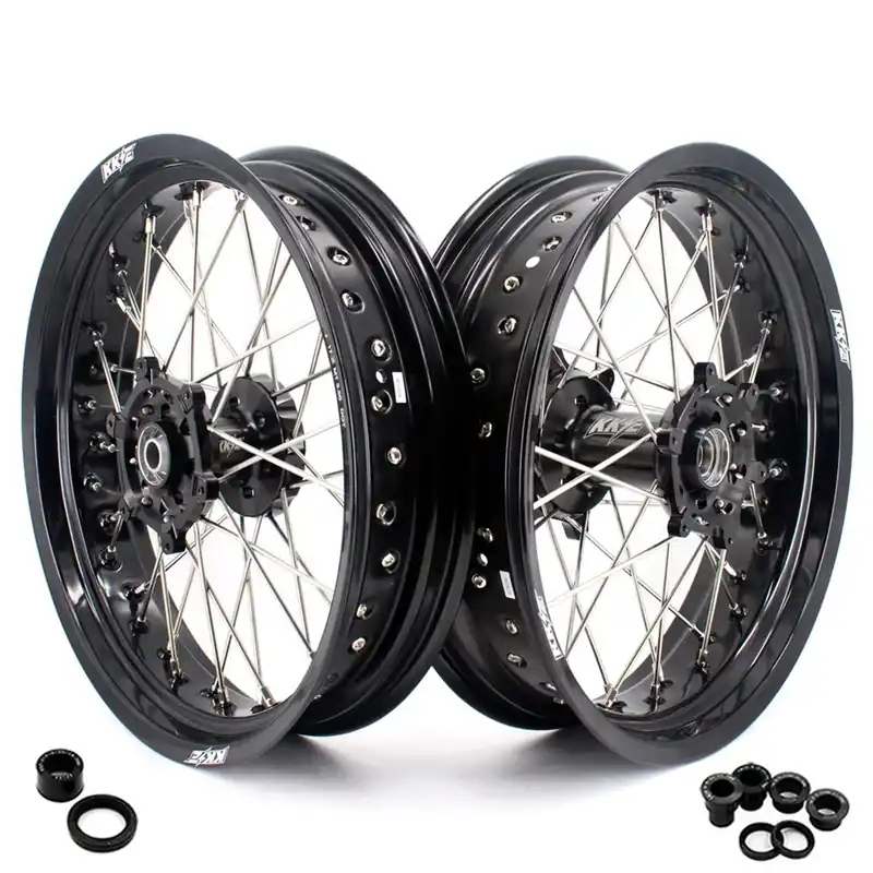 Heißes Angebot KKE Supermoto Radsatz für KTM/HSQ/GG 21- 17×3.5/17×5.0 Schwarz