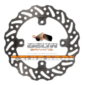 Gratis Versand Delta Terra Bremsscheibe hinten für Kawasaki KX 80/100 88-00, Suzuki RM 80/85 90-04, Ø 184mm