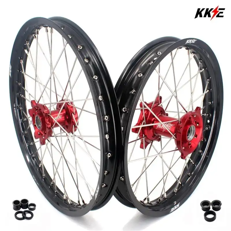 KKE Radsatz für Fantic XX/XE 125/250 2t 20-, XXF/XEF 4t 20- 21×1.60/18×2.15 Rot Echt