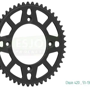 Esjot Kettenrad für KTM SX 65 25-, Husqvarna TC 65 25-, GasGas MC 65 25- 49 Zähne Schwarz Direkt Vom Hersteller