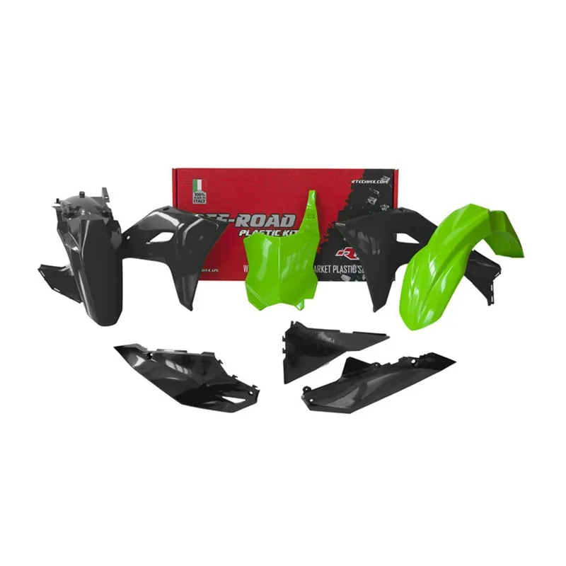 Rtech Plastikkit für Kawasaki KX 450 24-, 250 25- Schwarz/Grün US style 5 tlg. Gratis Versand