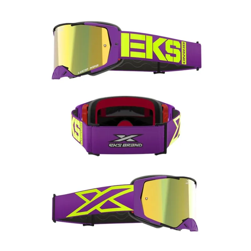 Solange Der Vorrat Reicht EKS Lucid Brille Caliber lila Glas gold verspiegelt