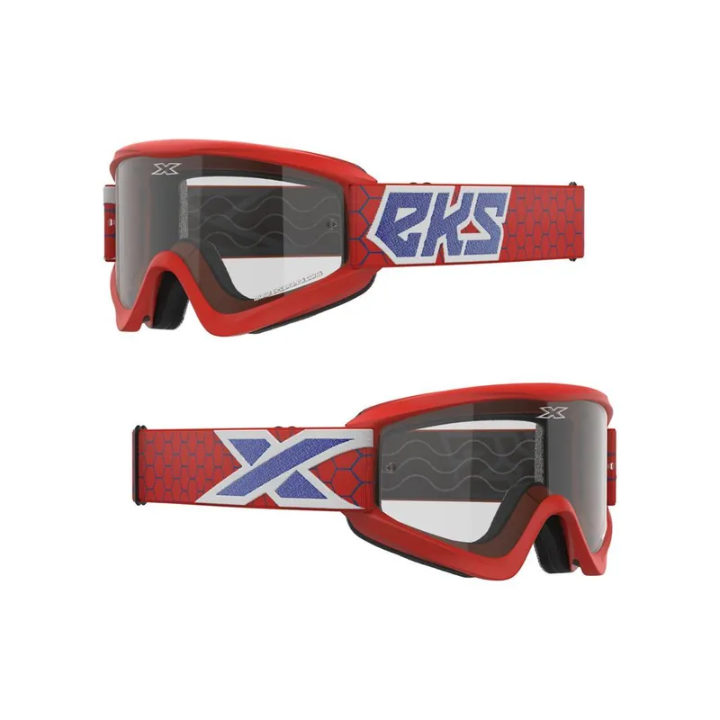 EKS GOX Brille Rot/Weiß/Blau Klar Rabatt