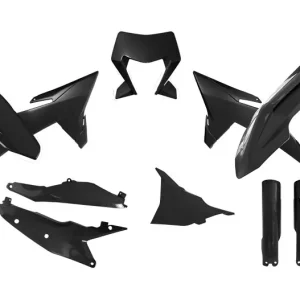 Rtech Plastik Komplett Kit für KTM EXC 26- Schwarz 7-teilig Solange Der Vorrat Reicht