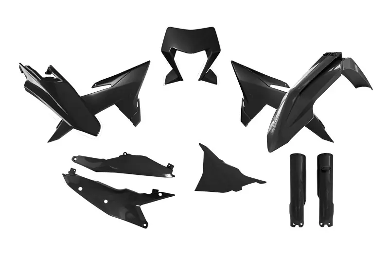 Rtech Plastik Komplett Kit für KTM EXC 26- Schwarz 7-teilig Solange Der Vorrat Reicht