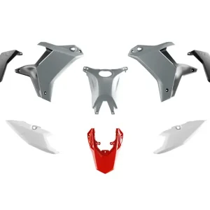 Schneller Versand Rtech T7 REVOLUTION Plastik kit für Yamaha Tenere 700 2025- Grau-Weiß-Rot