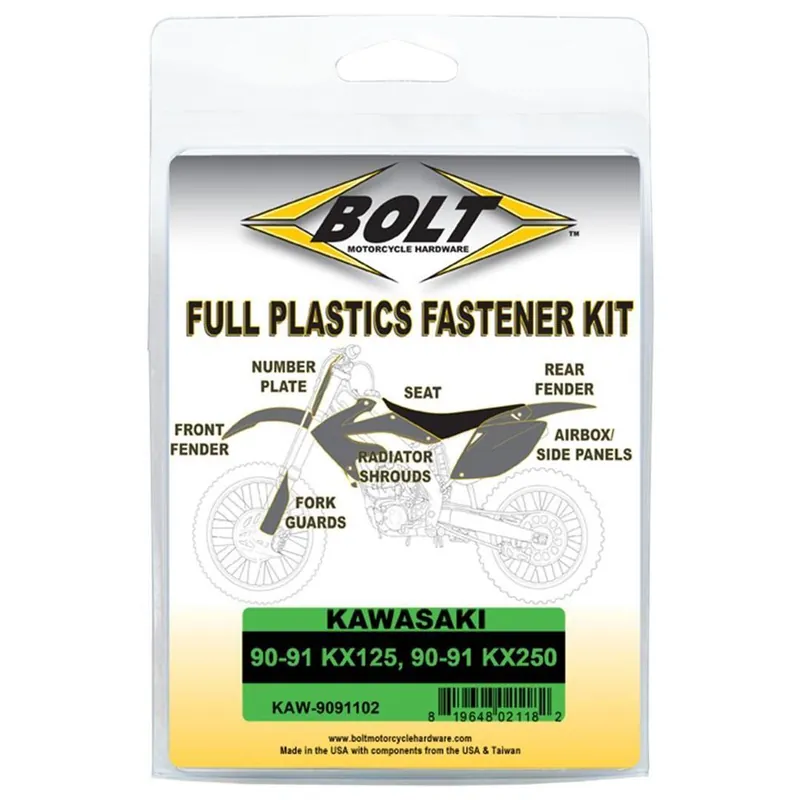 BOLT Schraubenkit für Plastikteile Kawasaki 90-91 KX 125, 90-91 KX 250 Heißes Angebot