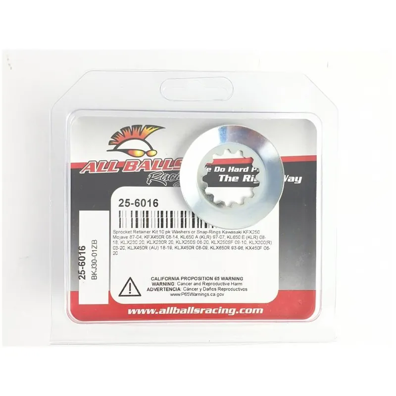 All Balls Motorritzel Sicherungsblech 10 Pack Kawasaki KX 450F 2006- Neue Ware