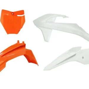 Super-Preis Rtech Plastikkit für KTM SX 50 16-23, SX-E3/5 -24 Orange/Weiß 4 tlg.
