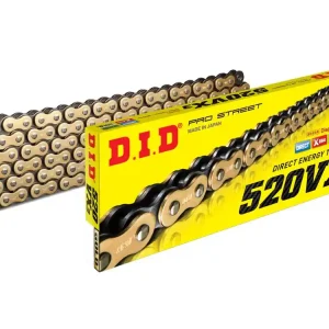 Top-Seller DID 520 VX3 Kette 114G gold/black, Zugfestigkeit 3720kg