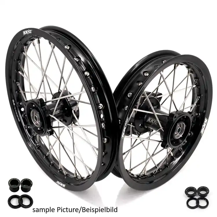 Angebot KKE Radsatz für KTM SX 50, HSQ TC 50, GG MC 50 12×1.60/10×1.60 Schwarz