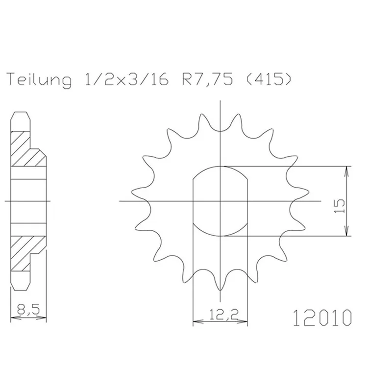 Motorritzel für KTM SX 50 13-23, Husqvarna TC 50 18-23 11 Zähne Schneller Versand