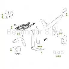 Rabatt Beta Minitrial Elektro 17 Verkleidung/Sitzbank/Tank