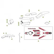 Beta Minitrial LC 15 Verkleidung/Sitzbank/Tank Kostenloser Rückversand