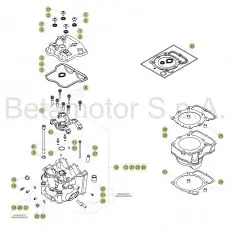 Neu Beta RR430 4T 18 Zylinder/Zylinderkopf/Ventiltrieb 1