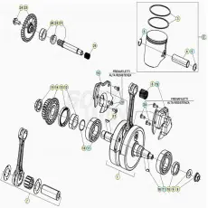 Beta RR300 20 Kurbelwelle/Kolben/Ausgleichswelle Echt