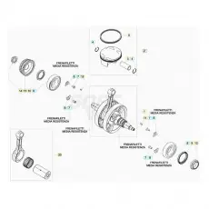 Beta RR390 20 Kurbelwelle/Kolben/Ausgleichswelle 2 Geprüft