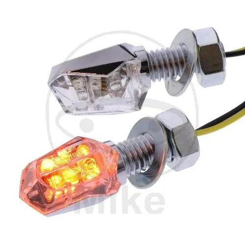 Paire de mini-clignotants JMP MINI 3 marque d'homologation LED 12V 0.5W raccord M8 Letzte Chance