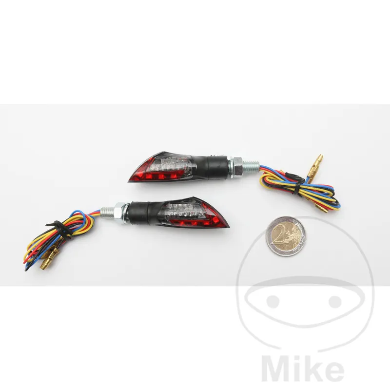 Mini coppia di indicatori JMP RELEASE LED rosso di prova 12V 2W Collegamento M8 Expressversand