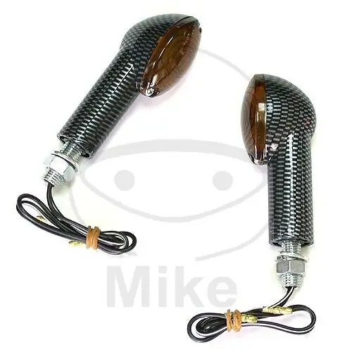 Mini turn signal pair JMP CATEYE carbon look long E-mark 12V 21W Günstig