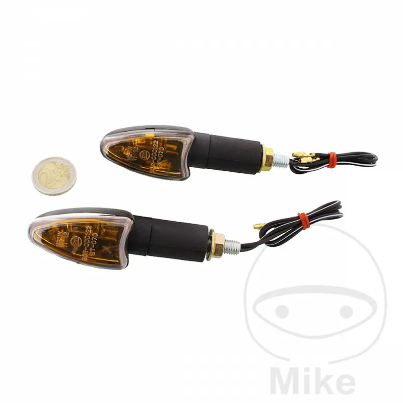 Bestseller Mini par de indicadores JMP TRIUMPH 2 de carbono de vidrio ahumado largo E-mark 12V 21W