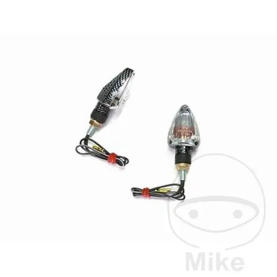 Paire de mini-clignotants JMP TRILOOK courts en carbone, en verre transparent, homologués E 12V 21W Neu Im Sortiment