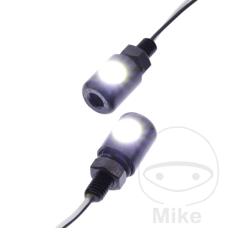 Geprüft Kennzeichen Leuchte Satz BOLT schwarz 16 x 13 mm breit